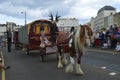 Horse drawn wagons and performers lead the Margate Carnival Parade Royalty Free Stock Photo