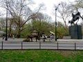 Horse Drinking, Horse and Carriage Rides in Central Park, NYC, NY, USA Royalty Free Stock Photo