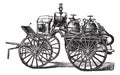 Horse-driven Fire Wagon, vintage engraved illustration Royalty Free Stock Photo