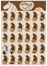 Horse emoji icons Royalty Free Stock Photo