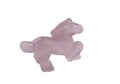 Rose Quartz Horse Figurine On White Background