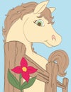 Horse Finds a Pink Flower