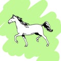 Horse in forward motion vector