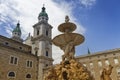 Horse fountain in front of Cathedral in the old town of Salzburg, Austria