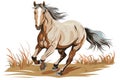 A horse gallops free. vector