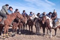 Horse game in Kazakhstan. The team is waiting for its turn