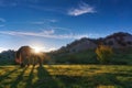 Horse in Gorbea at sunset Royalty Free Stock Photo