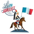 Horse Guards Parade Happy Bastille Day. 14th july independence day vive la france Creative Vector illustration French Royalty Free Stock Photo