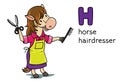 Horse hairdresser Animals with professions ABC. H