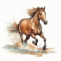 A horse hand drawn illustration image generative AI Royalty Free Stock Photo