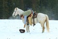 Horse hand dropped hat on ride