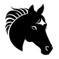 Horse head black silhouette isolated on white background. Vector illustration Royalty Free Stock Photo