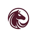 Horse Head Circle Logo Vector Icon Illustration, designs concept, logos, logotype element for template Royalty Free Stock Photo