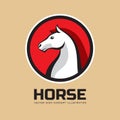 Horse head in circle - vector business logo template concept illustration.