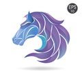 Horse head color logo emblem. Symbol for business.
