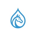 Horse head drop water modern logo