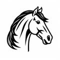 Bold Horse Head Icon: Striking Black And White Graphic Illustration Royalty Free Stock Photo