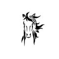 Horse head front profile vector illustration