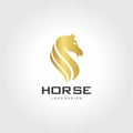 Horse head golden Logo Template design