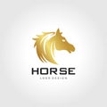 Horse head golden Logo Template design Royalty Free Stock Photo