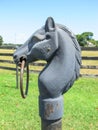 Horse head Hitching post Royalty Free Stock Photo