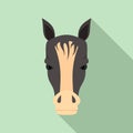 Horse head icon, flat style Royalty Free Stock Photo