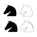 Horse head icon set. Vector animal silhouettes illustration Royalty Free Stock Photo