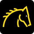 Horse head icon template design in black and yellow Royalty Free Stock Photo