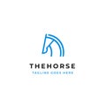 Horse head line art vector logo design. simple outline icon design Royalty Free Stock Photo