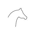 Horse head line icon. Farm animal continuous line drawn vector Royalty Free Stock Photo