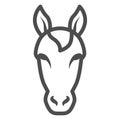 Horse head line icon, Farm animals concept, stallion symbol on white background, horse head silhouette icon in outline Royalty Free Stock Photo