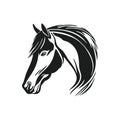 Horse head logo of animal silhouette Clipart