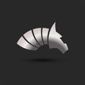 Horse head logo metal abstract animal figure for esport team