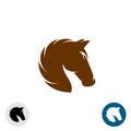 Horse head logo. Simple elegant one color silhouette.