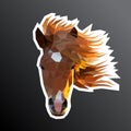 Horse head low poly stiker Royalty Free Stock Photo