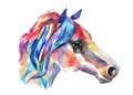 Horse head, mosaic. Trendy style geometric on white background.