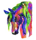 Horse head, mosaic. Trendy style geometric on white background.