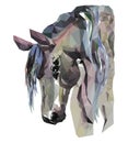 Horse head, mosaic. Trendy style geometric on white background.