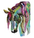 Horse head, mosaic. Trendy style geometric on white background.