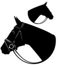 Horse head profile black and white design Royalty Free Stock Photo