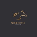 horse head profile stylized symbol, logo template Royalty Free Stock Photo