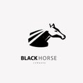 horse head profile stylized symbol, logo template Royalty Free Stock Photo