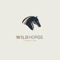 horse head profile stylized symbol, logo template Royalty Free Stock Photo