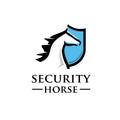 Horse head shield logo vector