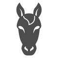 Horse head solid icon, Farm animals concept, stallion symbol on white background, horse head silhouette icon in glyph Royalty Free Stock Photo