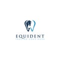 Equident logo, with equine and tooth vector Royalty Free Stock Photo