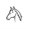 Horse head vector line art illustration. equestrian sport, or strong symbol. perfect for animal farm company