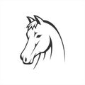 Horse head vector line art illustration. equestrian sport, or strong symbol. perfect for animal farm company