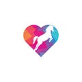 Horse heart shape vector logo design.