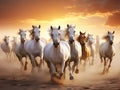 Ai Generated illustration Wildlife Concept of Horse herd run